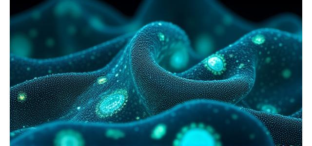 Tissu bio-luminescent enroulé, émettant une lumière douce